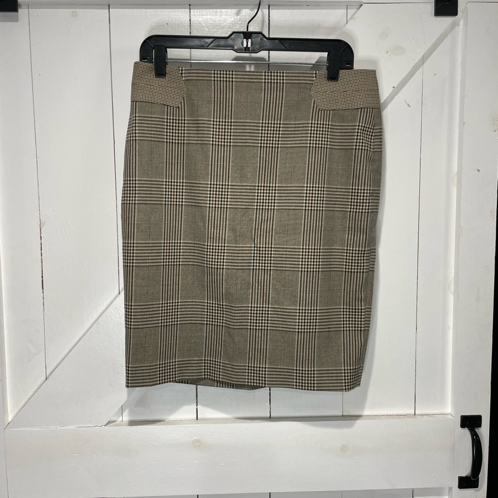 The Limited Brown and Cream Pencil Skirt Knee-Length Cocktail